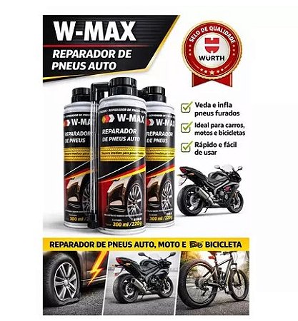 Spray Reparador Instantâneo Wurth 300ml Pneus
