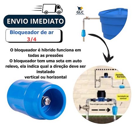 Bloqueador de Ar 3/4 Azul para Encanamento