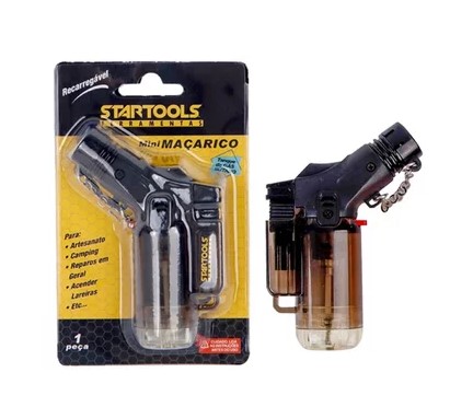 Mini Maçarico Portátil Recarregável Controle Chama