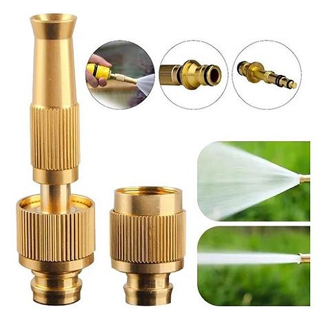 Bico Mangueira 1/2" Compressão + Conector Esguicho