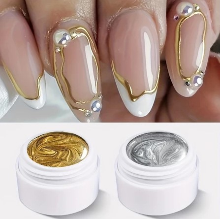 XEIJAYI Kit 2 Esmaltes Gel Metálico para Unhas