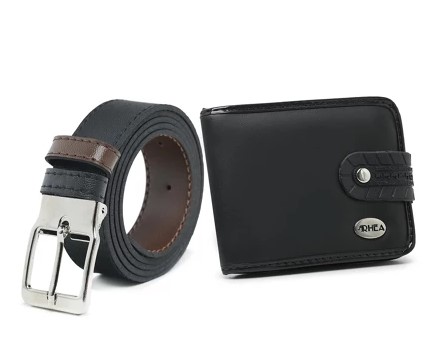 Kit Carteira Grande Rhea + Cinto Dupla Face