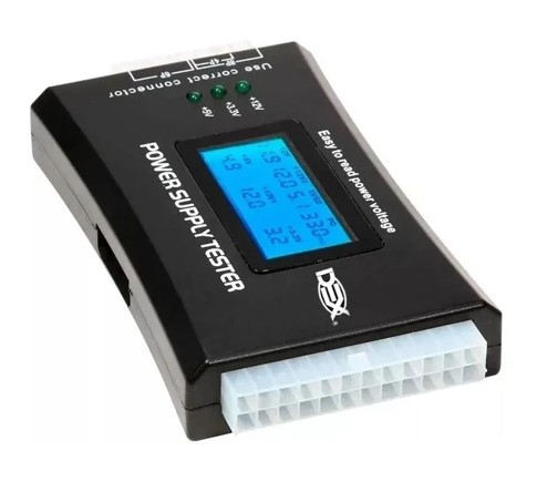 Testador de Fonte Digital Display LCD ATX 20/24 Pinos
