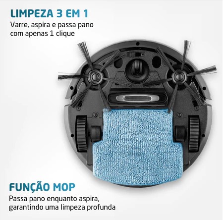 Aspirador Robô WAP Robot W100 3 em 1 Bivolt