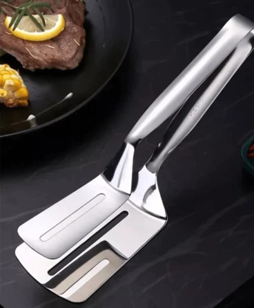 Pinça Pegadora Dupla Inox para Alimentos