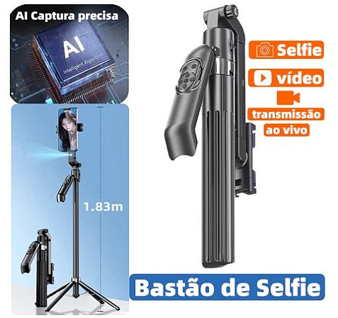 Tripé Bastão Selfie Celular 1,83m AI 360°