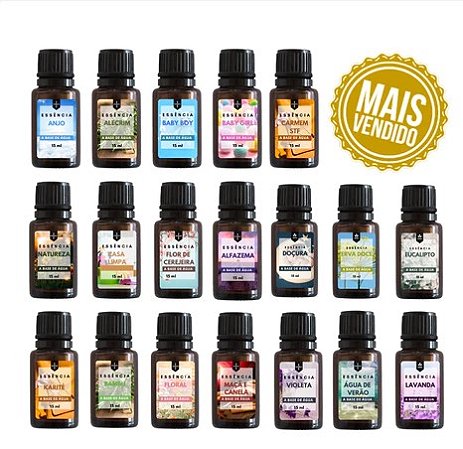 Super Kit 10 Essências para Difusor 15ml