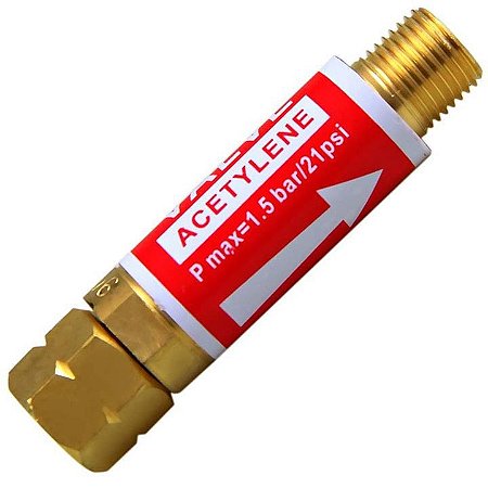 VALVULA DE SEGURANCA CORTA CHAMA PARA REGULADOR ACETILENO