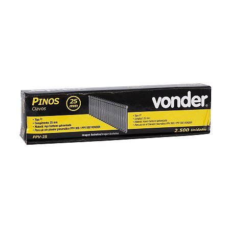 PINO 25MM PPV-25 CX C/ 2500 UNIDADES VONDER