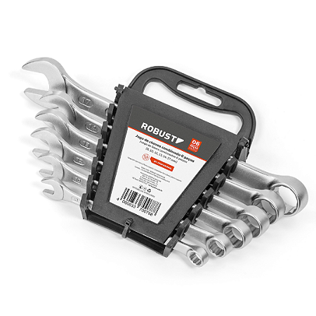 CHAVE COMBINADA JG 08A17MM COM 6 PEÇAS ROBUST