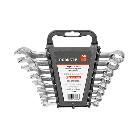 JOGO CHAVE COMBINADA 08A19MM COM 8PEÇAS ROBUST
