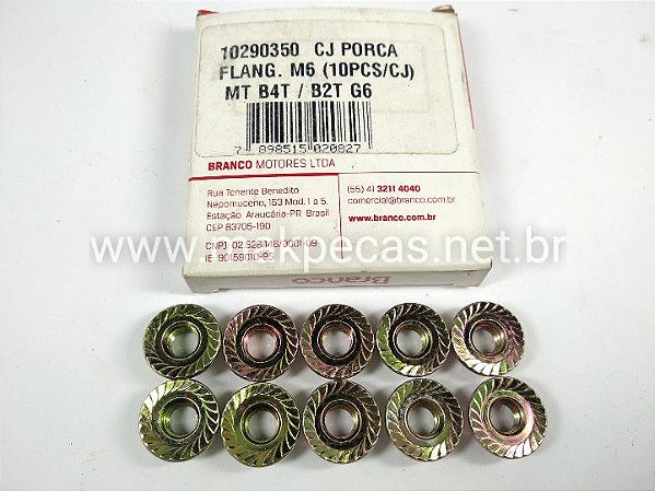 CONJUNTO DE PORCA PARA FILTRO DE AR MOTOR BRANCO B4T 2.8/5.5