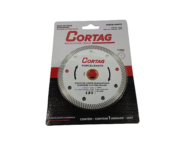 DISCO DE CORTE DIAMANTADO TURBO FURO 20MM 13/16 CORTAG