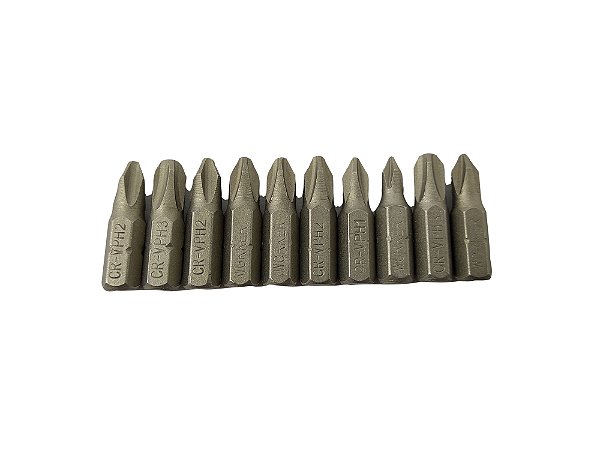 JOGO BITS PARAFUSADEIRA 1'' PONTA PHILLIPS 10 PEÇAS WORKER