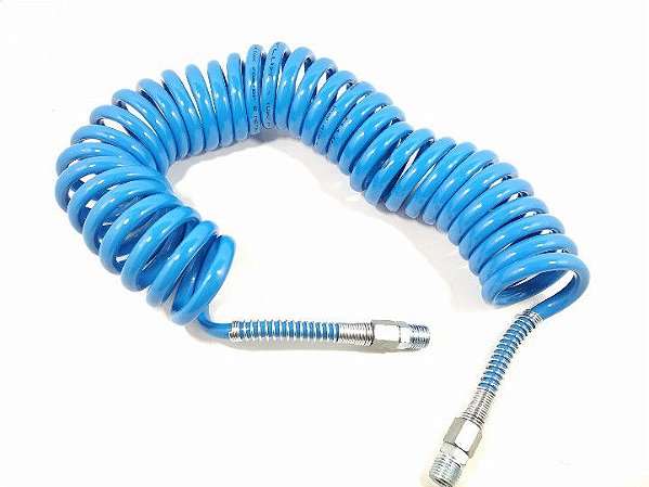 MANGUEIRA ESPIRAL PU AZUL 3,5MM X 5 METROS COM CONECTOR