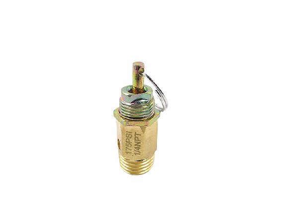 VALVULA DE SEGURANCA 175PSI PEQUENA 1/4 NPT PARA COMPRESSOR