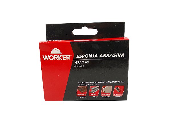 ESPONJA ABRASIVA GRÃO 60 100X70X25MM WORKER