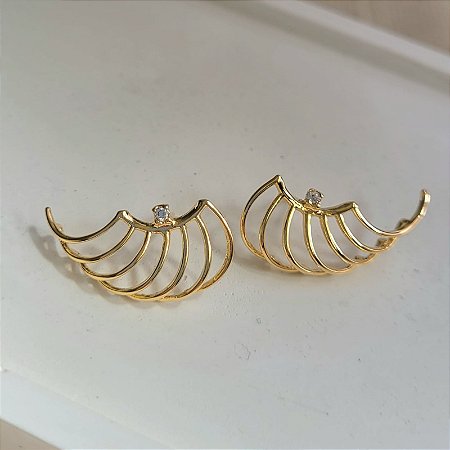 Brinco Onda Banhado a Ouro 18K