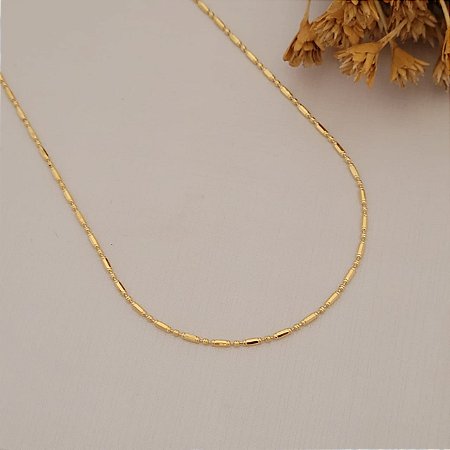 Colar Corrente Tubinho Banhado a Ouro 18K