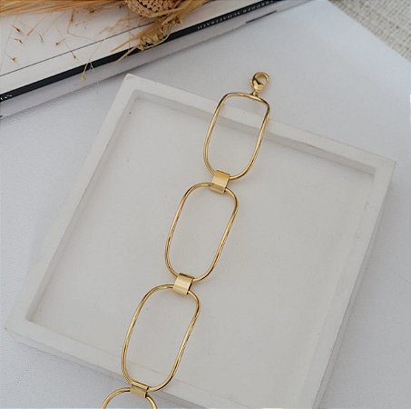 Pulseira Safira Banhado a Ouro 18K