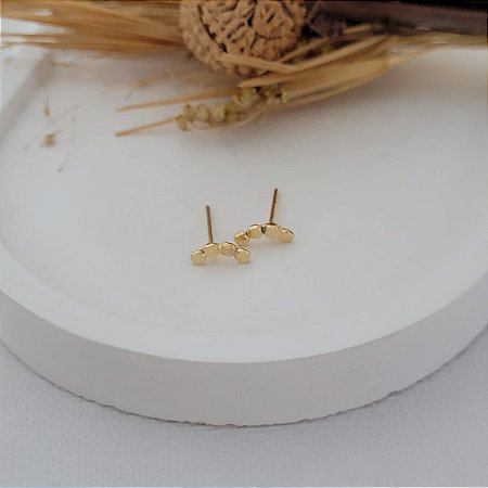 Brinco Chapinha Laminada Banhado a Ouro 18K