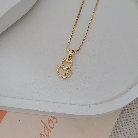 Colar Gatinho Vazado Banhado a Ouro 18K