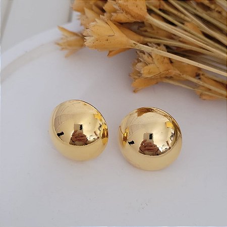 Brinco Botão Pequeno Banhado a Ouro 18K