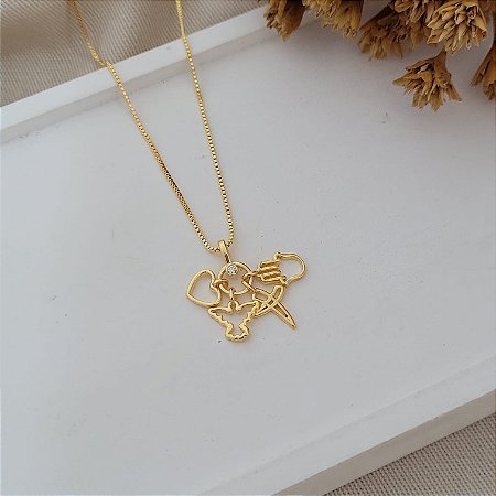 Colar Patuá Banhado a Ouro 18K