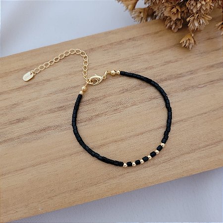 Pulseira de Miçanga Banhado a Ouro 18K