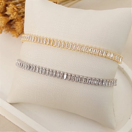 Pulseira Riviera Baguete Banhado