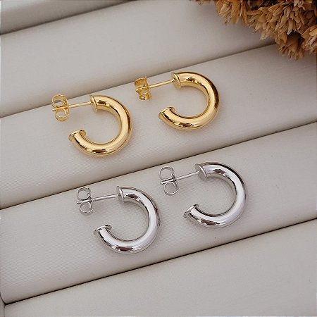 Brinco Argola Tubo 4mm Banhado