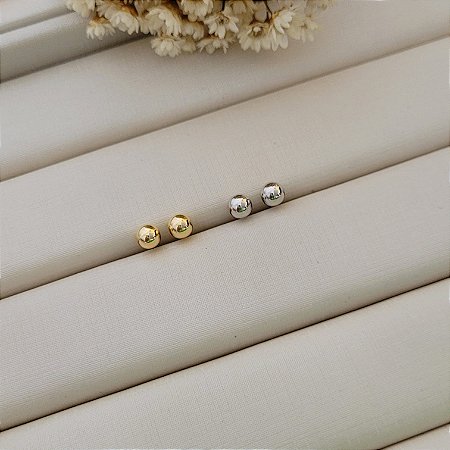 Brinco Bolinha 5mm Banhado