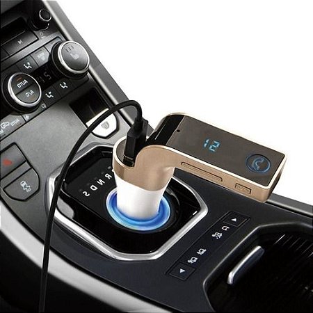 Receptor Transmissor Veicular Carg7 Bluetooth Fm Mp3 Usb Pendrive Com Entrada Auxiliar