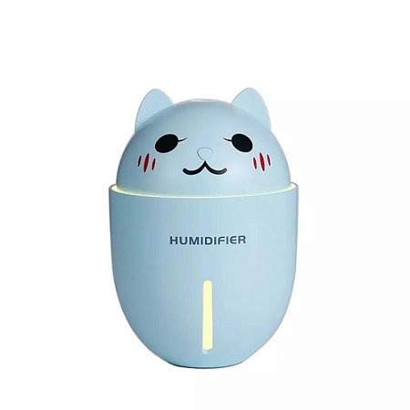 Umidificador Gatinho 3 Em 1 Usb Led Mini Ventilador Portátil