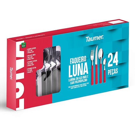Faqueiro Inox Luna com 24 Peças Cor Preta