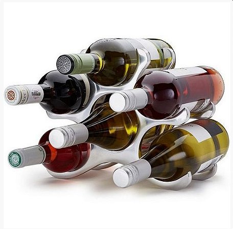 Adega Rack em Inox para Vinhos 6 Garrafas