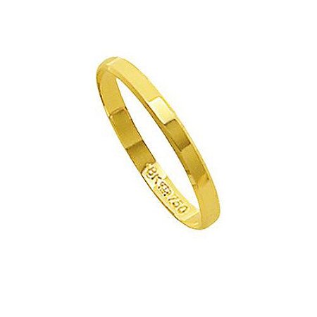 Aliança de Ouro 18k 750 Largura 2.30mm Altura 0.60mm