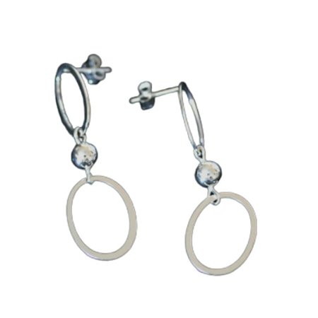 Brinco de Prata 925 Argola com Bolas