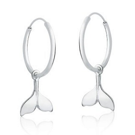 Brinco de Prata 925 Argola com Rabo de Baleia