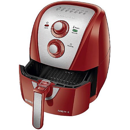 Fritadeira Elétrica Mondial Family Inox Red AFN-40-RI 1.500 watts 220V ~ 50 / 60 Hz - Cor Vermelha e Prata