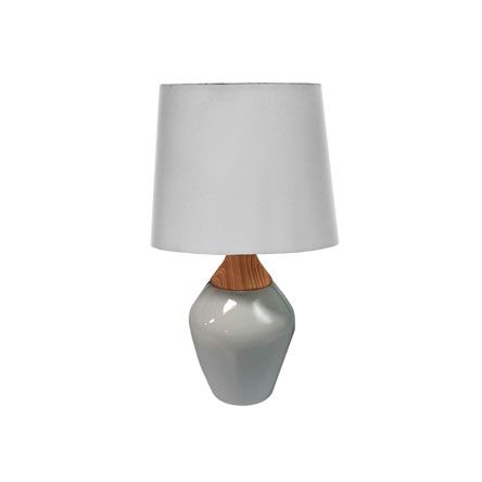 Abajur de Cerâmica Cor Cinza 110/220v - 38 cm