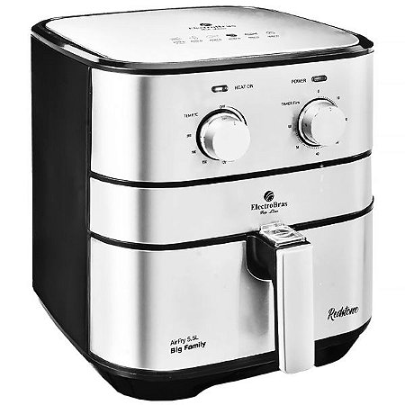 Fritadeira Elétrica ElectroBras AirFry Big Family Redstone 220V - Cor Prata com Preta