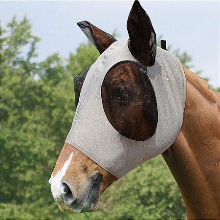 Máscara Contra Mosca-do-Cavalo Orelha Bob Olho Anti-mosquito Nariz UV - Cor Cinza
