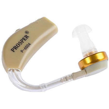 Aparelho Auditivo PROSPER P-6004 Recarregável Adaptador de Energia Cabo USB com Base de Carga Escova de Limpeza Manual
