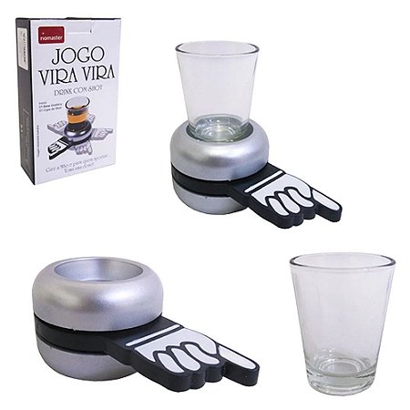 Jogo para Drink Tequila com Copo de Vidro Shot Vira Vira Dose