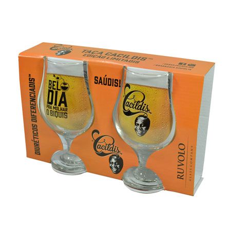Jogo de Taças de Vidro Beer Master Cacildis 380ml 02 Peças RUVOLO