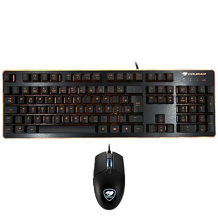 Teclado Gaming Português Cougar Deathfire EX + Mouse USB até 2.000 DPI - Cor Preto