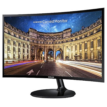 Monitor Samsung Curved de 24" Samsung C24F390FHL Full HD com D-Sub e HDMI - Cor Preto