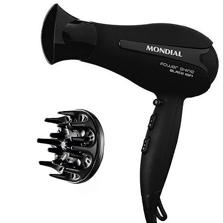 Secador de Cabelo Power Shine Black Ion SC-23 1.800 ~ 2.200 Watts 220 - 240 V ~ 50 / 60 Hz Mondial- Cor Preto