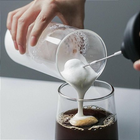 Misturador Batedor Automático Elétrico Ovo Café - Cor Preto
